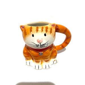 Tabby Cat Mug Ceramic Orange and White Boston‎ Warehouse Vintage Gift Collector